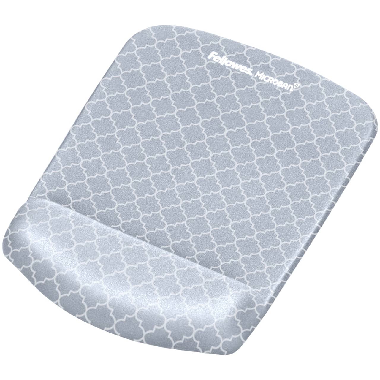 Fellowes PlushTouch™ Gray Lattice Mouse Pad Wrist Rest